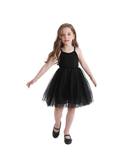 TTYAOVO Baby Girls Tulle Dress Toddlers Sleeveless Sundress Flower Princess Dress