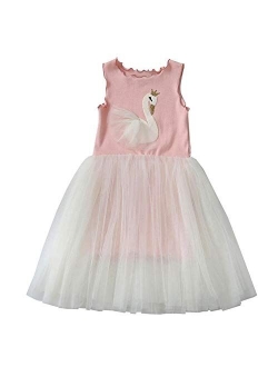 TTYAOVO Baby Girls Tulle Dress Toddlers Sleeveless Sundress Flower Princess Dress