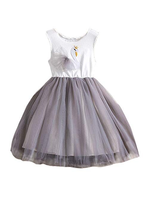 TTYAOVO Baby Girls Tulle Dress Toddlers Sleeveless Sundress Flower Princess Dress