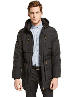 Men's Thickened Down Jacket Hooded Winter Coats with 6 Pockets