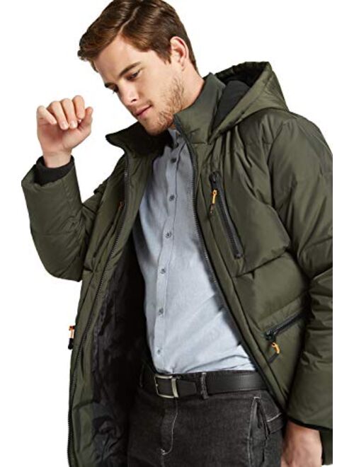 Orolay Men's Thickened Down Jacket Hooded Winter Coats with 6 Pockets