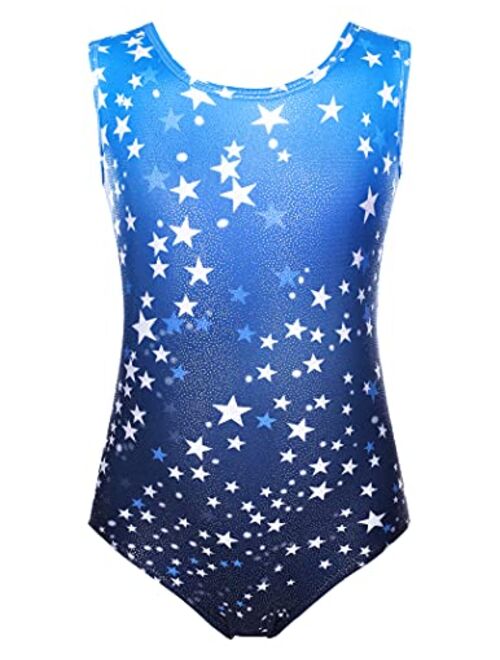 Arshiner Kid Girls Sparkling Stars Gymnastics Leotard Shiny Ballet Dance One Piece Outfit