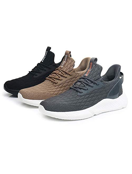 Slow Man Men's Running Shoes Sock Sneakers - Air Knit Mesh Breathable Sport Shoes Lace-up Comfortable Shock Cushioning Sneakers