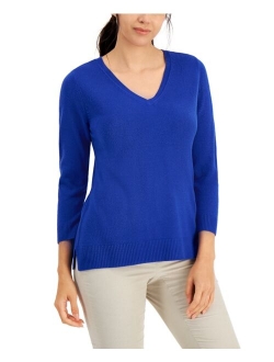 Karen Scott Luxsoft V-Neck Sweater, Created for Macy's