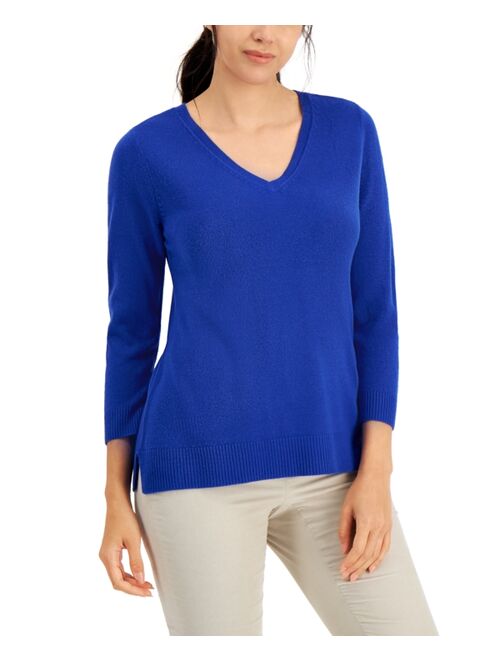 Karen Scott Luxsoft V-Neck Sweater, Created for Macy's