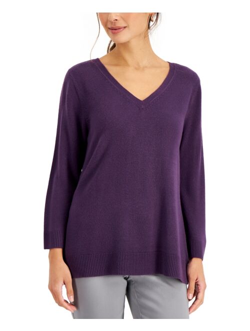 Karen Scott Luxsoft V-Neck Sweater, Created for Macy's