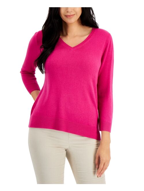 Karen Scott Luxsoft V-Neck Sweater, Created for Macy's