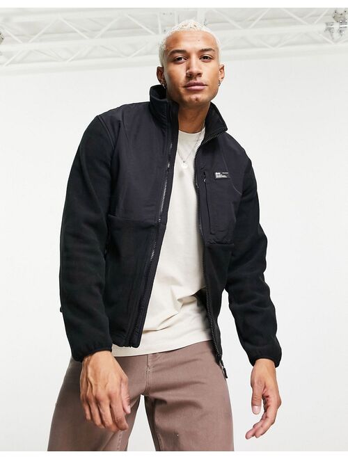 Pull&Bear zip through fleece in black