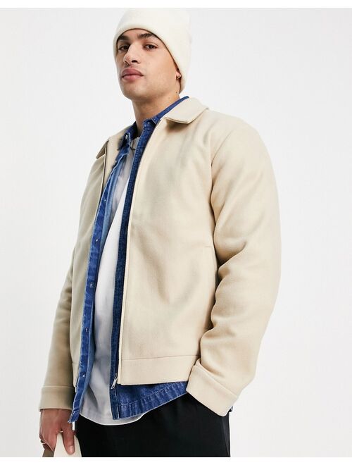 Pull&Bear zip through jacket in beige