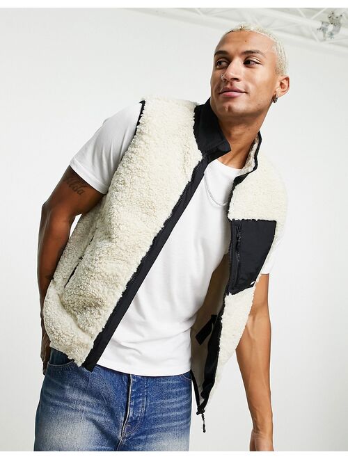 Pull&Bear sherpa vest in ecru