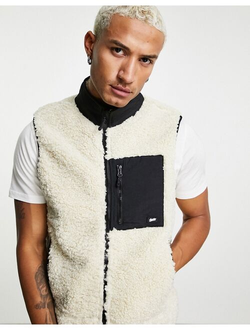 Pull&Bear sherpa vest in ecru