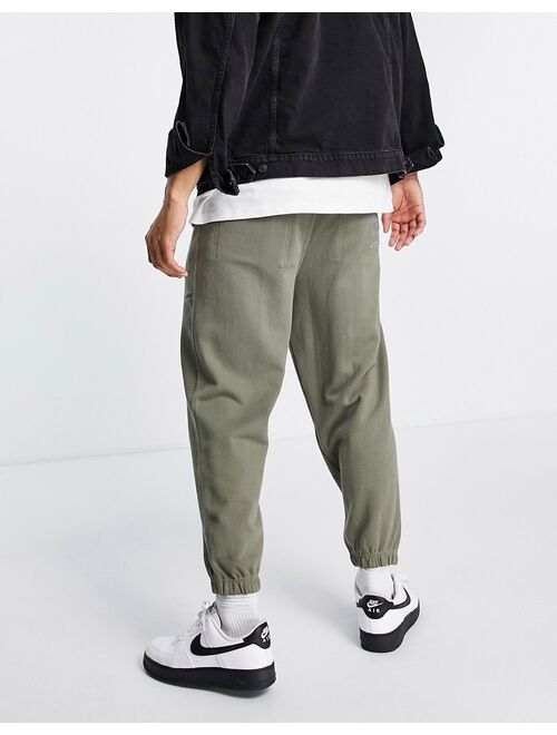 Pull&Bear oversized sweatpants in khaki