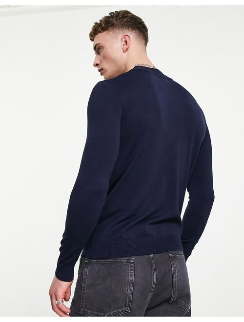 Pull&Bear turtleneck sweater in navy