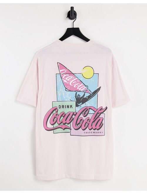 Pull&Bear vintage Coca Cola t-shirt in pink