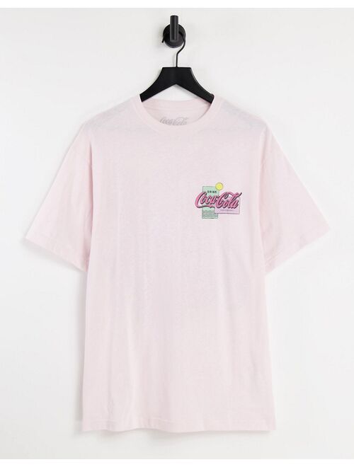 Pull&Bear vintage Coca Cola t-shirt in pink