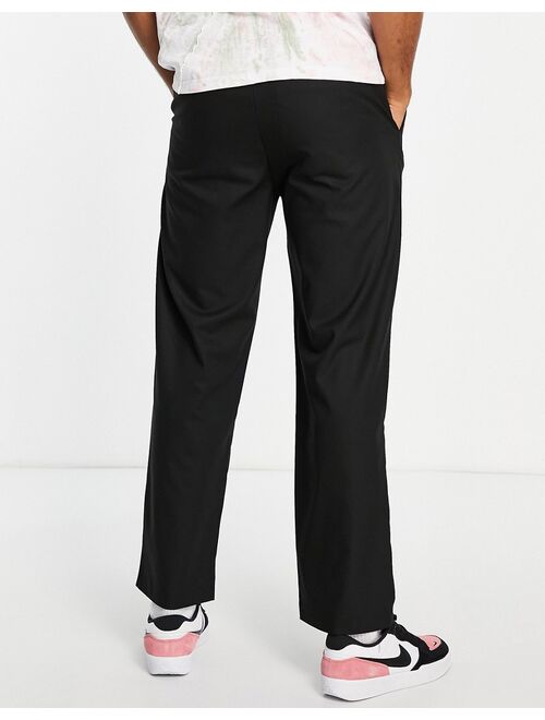 Pull&Bear wide leg tailored pants in black