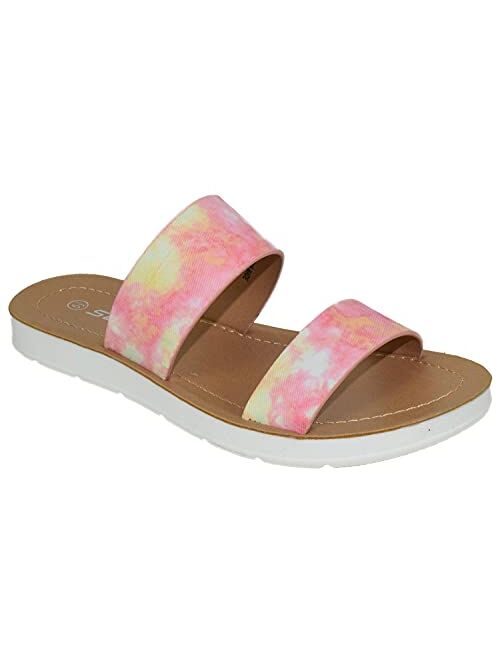 Soda Shoes Women Flip Flops Flat Beach Sandals Slides Double Straps Occupy-S