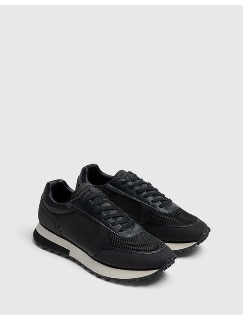 Pull&Bear runner sneakers in black