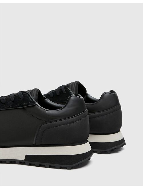 Pull&Bear runner sneakers in black