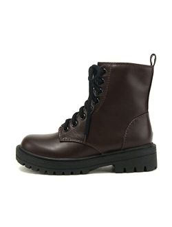 FIRM - Lug Sole Combat Ankle Bootie Lace up w/Side Zipper