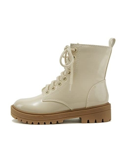 FIRM - Lug Sole Combat Ankle Bootie Lace up w/Side Zipper