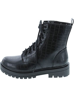 FIRM - Lug Sole Combat Ankle Bootie Lace up w/Side Zipper