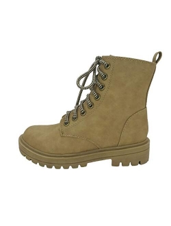 FIRM - Lug Sole Combat Ankle Bootie Lace up w/Side Zipper