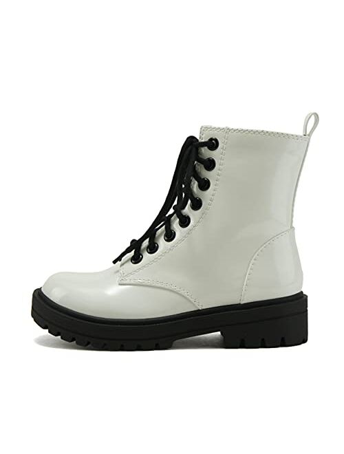 SODA FIRM - Lug Sole Combat Ankle Bootie Lace up w/Side Zipper