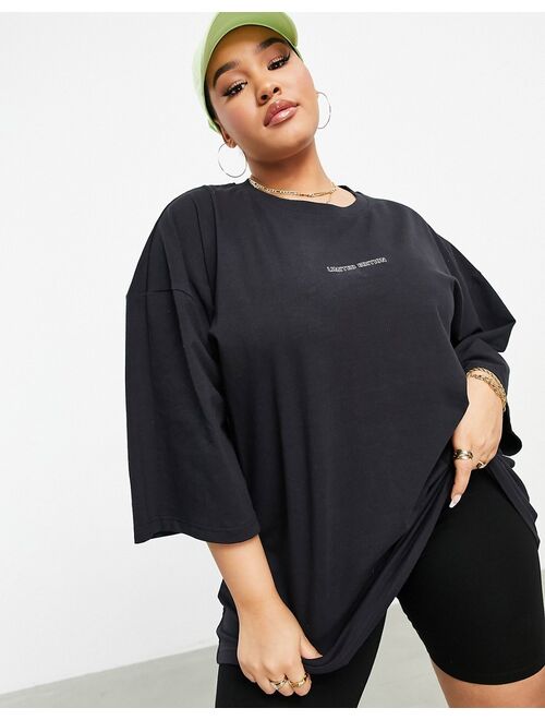 Buy Public Desire Curve oversized graphic tee in black online | Topofstyle