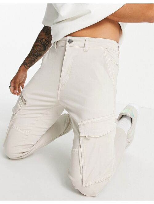 Pull&Bear cargo pants in sand