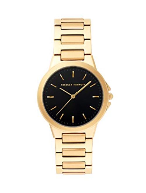 Rebecca Minkoff Women's Quartz Watch with Stainless Steel Strap, Gold, 18 (Model: 2200304)