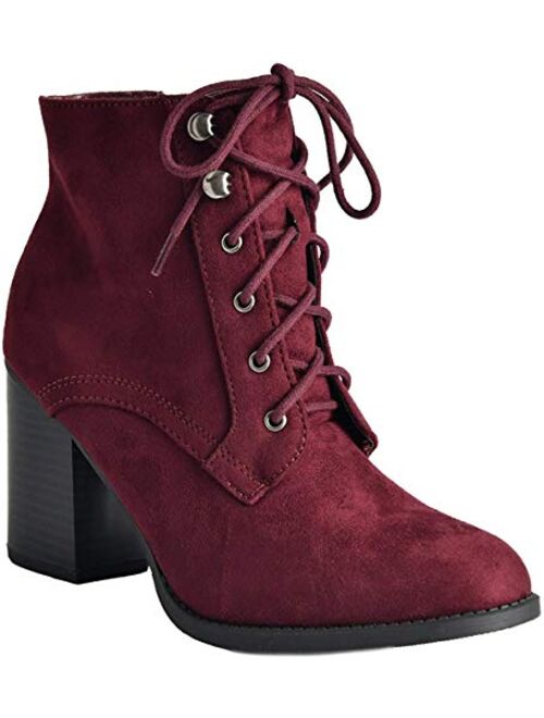 Soda LURK Womens Block Heel Closed Toe Booties