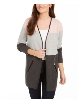 Milano Cotton Colorblocked Cardigan, Created for Macy's