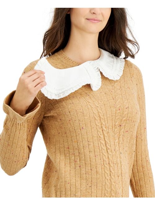 Charter Club Removable Collar Knit Sweater, Created for Macy's