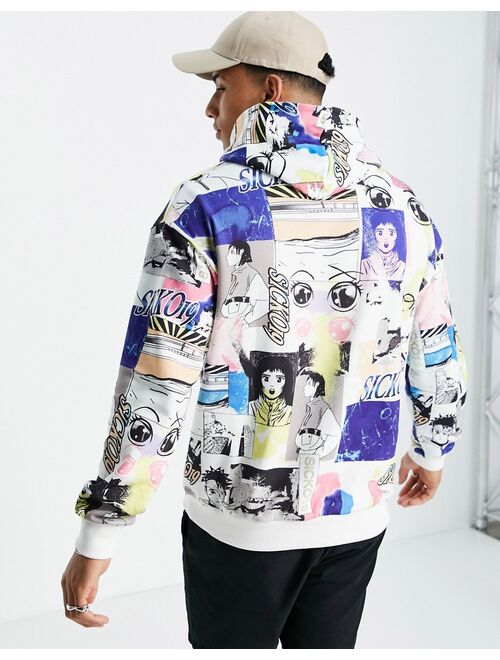 Pull&Bear Manga hoodie in multi print - part of a set