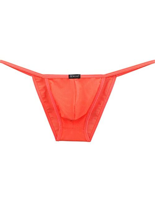 iKingsky Men's High-leg Opening Bikini Underwear Sexy Brazilian Back Briefs Mens Underwear