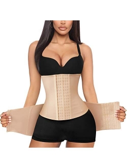 CYDREAM Women 2 In 1 Waist Trainer Postpartum Belly Pelvis Belt Tummy Control Cincher Corset Girdle Body Shaper