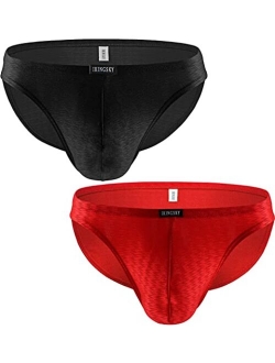 Men's Shining Briefs Sexy Big Pouch Underwear High Stretch Bluge Mens Under Panties