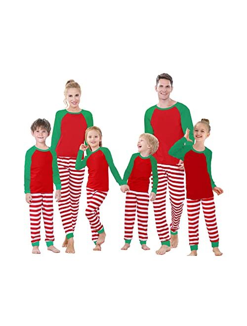 Benaive Matching Family Christmas Pajamas Set Boys Girls Holiday Pjs for Women Men Sleepwear