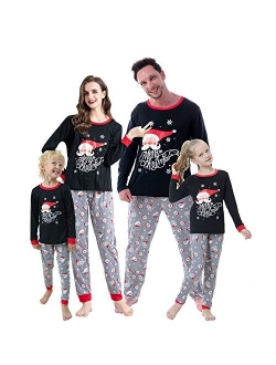 Vopmocld Family Matching Pajamas Christmas Holiday Santa Claus 2Pcs PJS Set Snowman Xmas Sleepwears