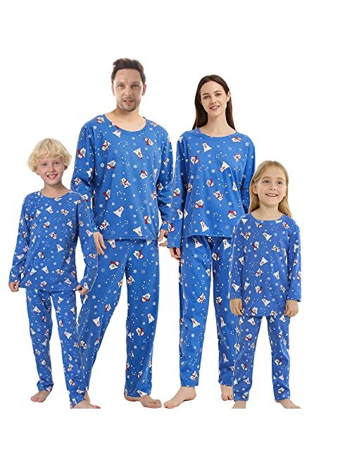 Vopmocld Family Matching Pajamas Christmas Holiday Santa Claus 2Pcs PJS Set Snowman Xmas Sleepwears