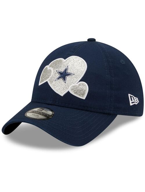 New Era Girls Preschool Navy Dallas Cowboys Hearts 9TWENTY Adjustable Hat