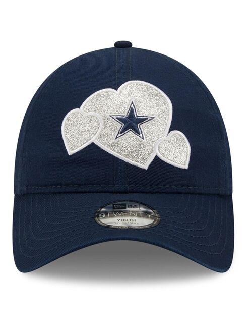 New Era Girls Preschool Navy Dallas Cowboys Hearts 9TWENTY Adjustable Hat