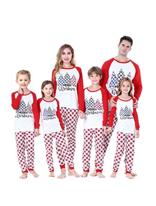 Christmas Family Matching Pajamas Sets - Organic Cotton Women Men Xmas Pjs Holiday Sleepwear with Long Sleeve Collection