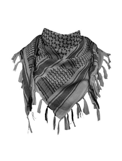 Scarf Military Shemagh Tactical Desert Keffiyeh Head Neck Scarf Arab Wrap with Tassel 43x43 inches