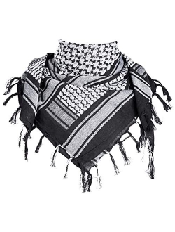 Scarf Military Shemagh Tactical Desert Keffiyeh Head Neck Scarf Arab Wrap with Tassel 43x43 inches