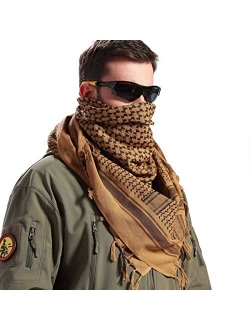 Scarf Military Shemagh Tactical Desert Keffiyeh Head Neck Scarf Arab Wrap with Tassel 43x43 inches