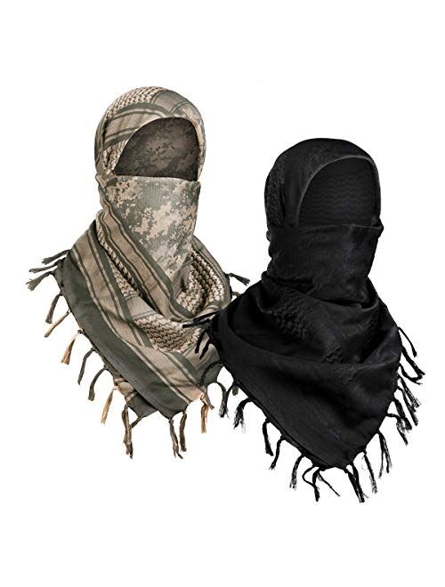 FREE SOLDIER Scarf Military Shemagh Tactical Desert Keffiyeh Head Neck Scarf Arab Wrap with Tassel 43x43 inches