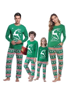 Family Matching Pajamas Set Long Sleeve Christmas Pajamas Holiday Pjs Couple Pajamas