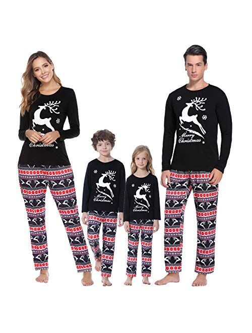 iClosam Family Matching Pajamas Set Long Sleeve Christmas Pajamas Holiday Pjs Couple Pajamas